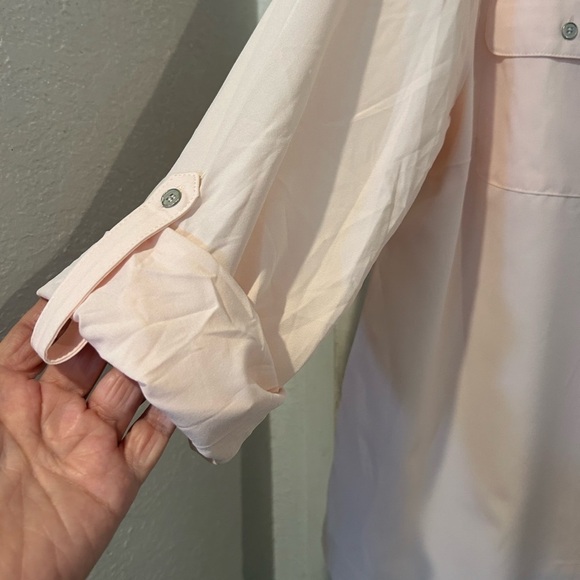 NWT Notations  Light Pink Button Down Front Long Sleeve Blouse - Picture 7 of 9